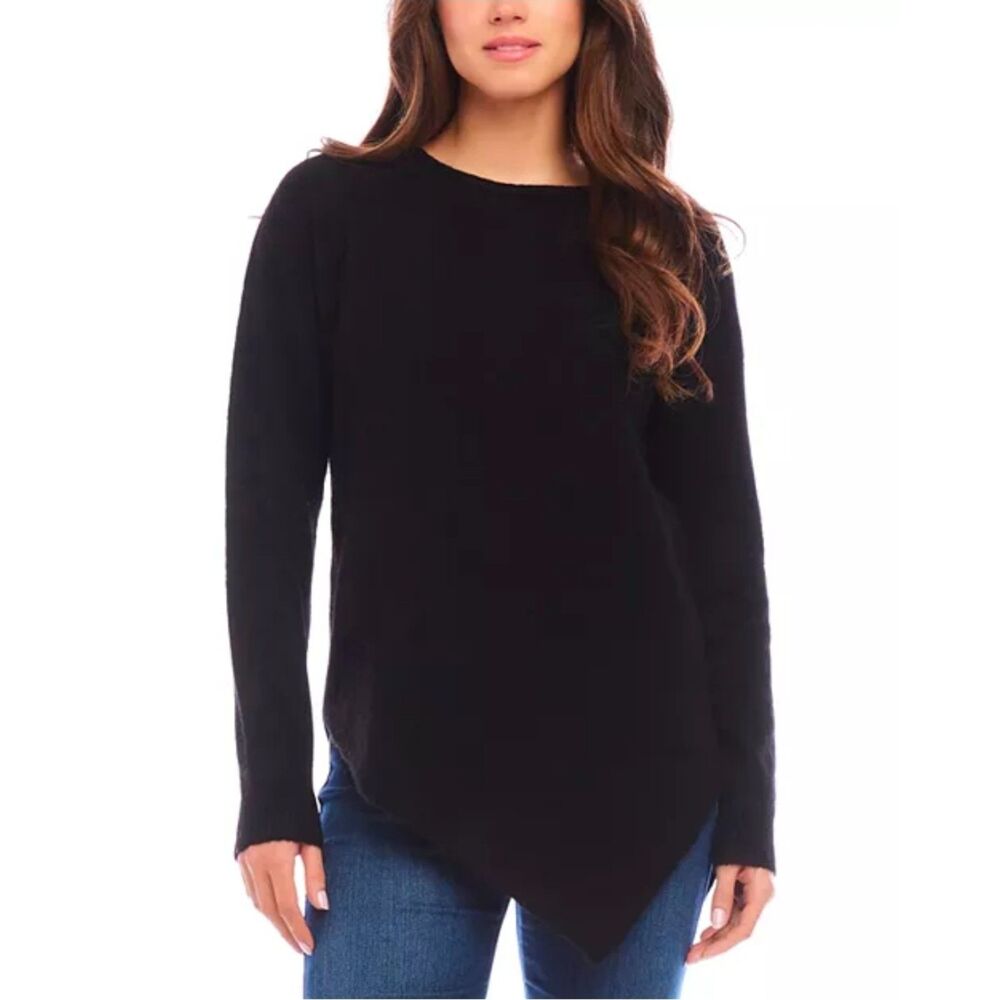 Karen Kane Black Sweater Girl Asymmetric Hem Sweater Size XS NWT